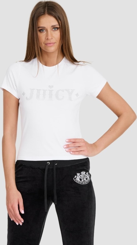 Bluzka Juicy Couture w młodzieżowym stylu z okrągłym dekoltem