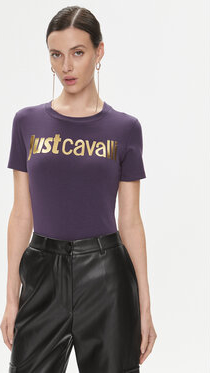Bluzka Just Cavalli w młodzieżowym stylu z okrągłym dekoltem z krótkim rękawem
