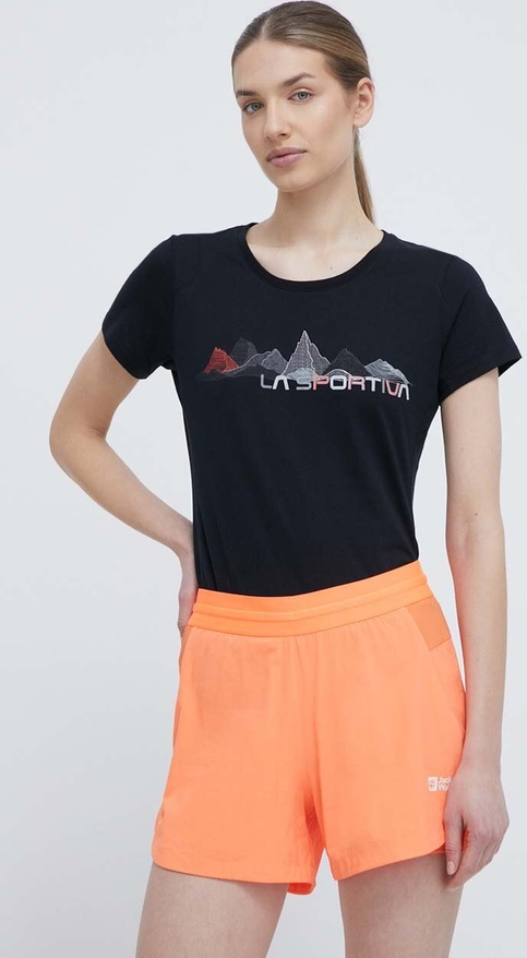 Bluzka La Sportiva w młodzieżowym stylu z bawełny z krótkim rękawem