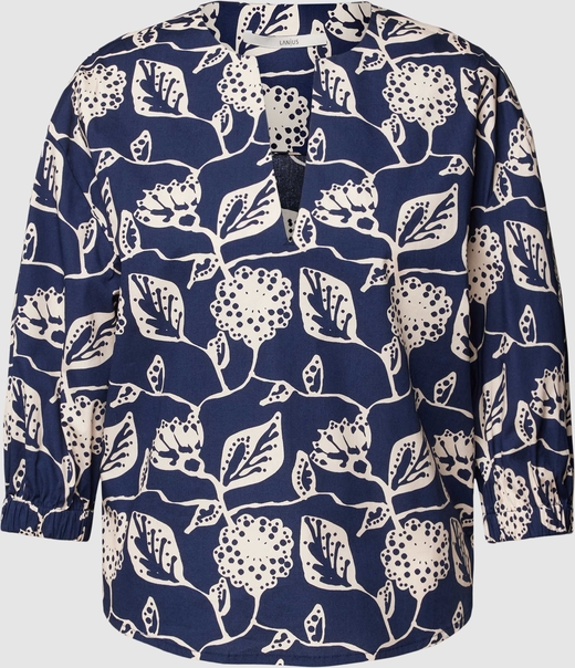 Bluzka Lanius z bawełny z dekoltem w kształcie litery v w stylu casual
