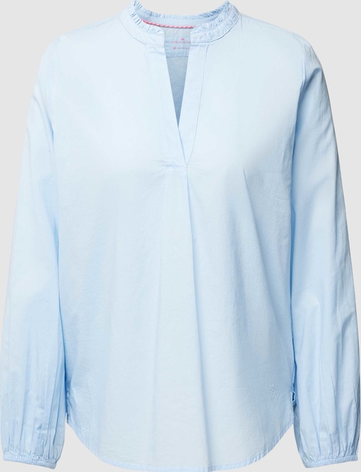Bluzka Lieblingsstück z jeansu z dekoltem w kształcie litery v z długim rękawem