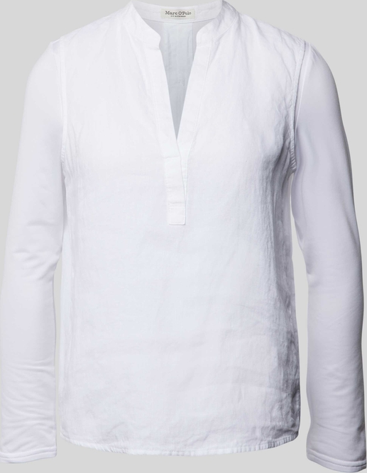 Bluzka Marc O'Polo z dekoltem w kształcie litery v z lnu w stylu casual