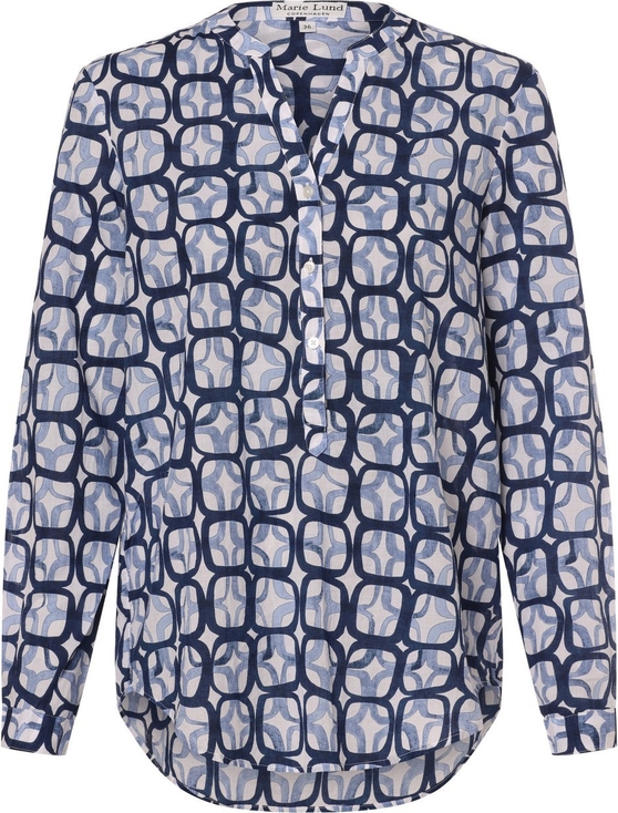 Bluzka Marie Lund w stylu casual z dekoltem w kształcie litery v z długim rękawem
