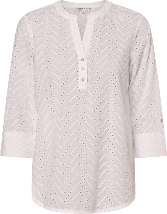 Bluzka Marie Lund z tkaniny z długim rękawem z dekoltem w kształcie litery v