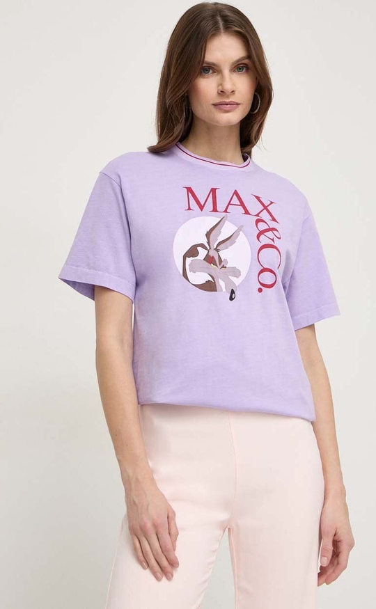 Bluzka Max & Co. z krótkim rękawem z okrągłym dekoltem