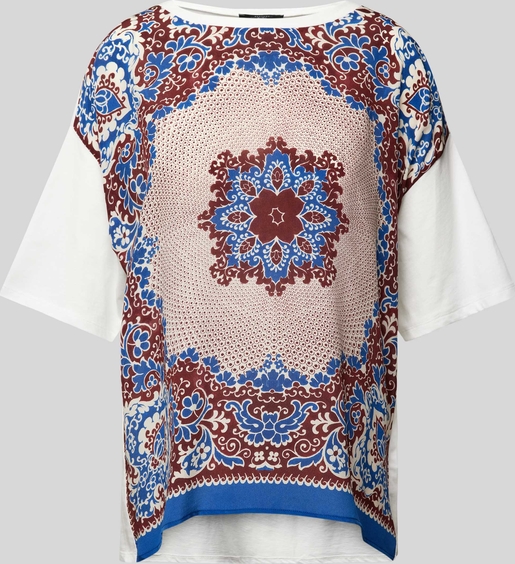 Bluzka MaxMara w młodzieżowym stylu z okrągłym dekoltem z bawełny