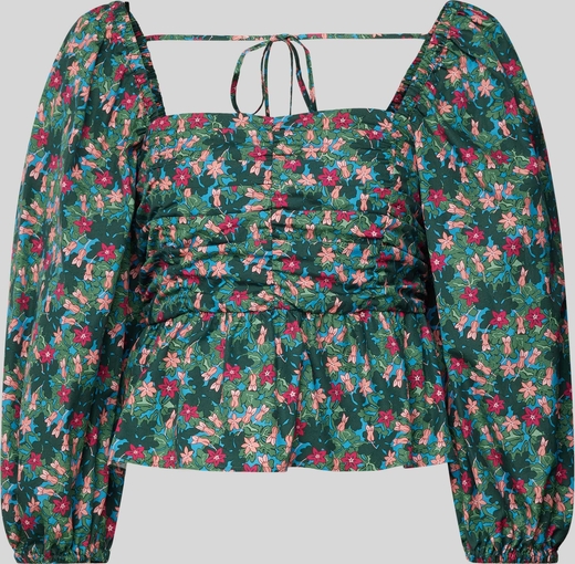 Bluzka MaxMara z długim rękawem z bawełny z dekoltem w kształcie litery v