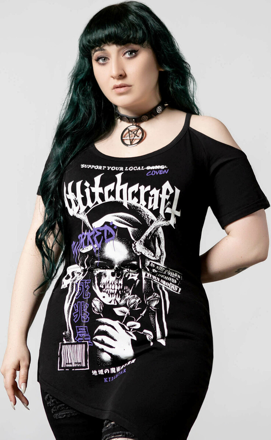 Bluzka Metal-shop z krótkim rękawem z okrągłym dekoltem w młodzieżowym stylu