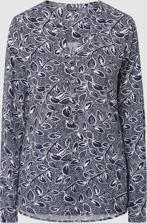 Bluzka Montego w stylu casual z dekoltem w kształcie litery v z długim rękawem