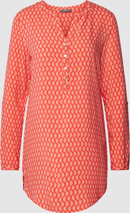 Bluzka Montego w stylu casual z dekoltem w kształcie litery v z długim rękawem