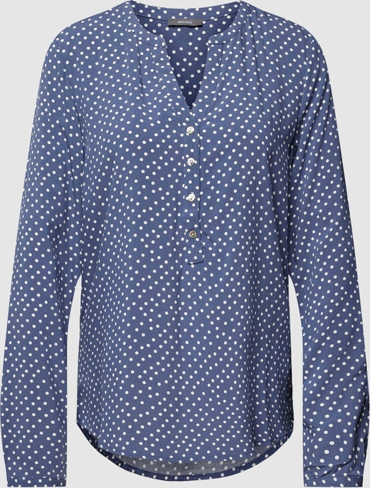 Bluzka Montego w stylu casual z długim rękawem z dekoltem w kształcie litery v