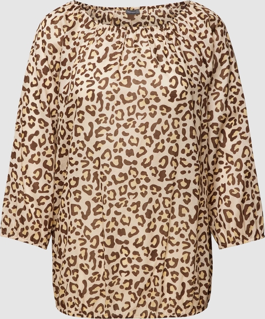 Bluzka Montego w stylu casual z okrągłym dekoltem z bawełny