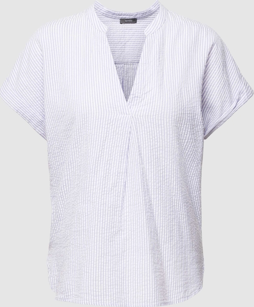 Bluzka Montego z bawełny z krótkim rękawem z dekoltem w kształcie litery v