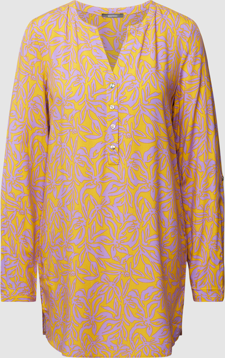 Bluzka Montego z dekoltem w kształcie litery v z długim rękawem