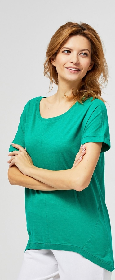 Bluzka Moodo.pl z okrągłym dekoltem z krótkim rękawem w stylu casual
