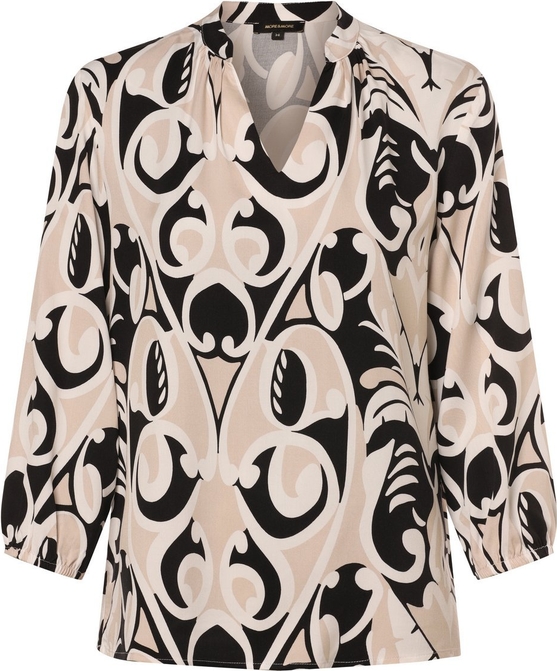 Bluzka More & More z dekoltem w kształcie litery v w stylu casual z długim rękawem