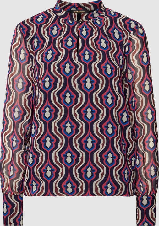 Bluzka More & More z dekoltem w kształcie litery v z długim rękawem