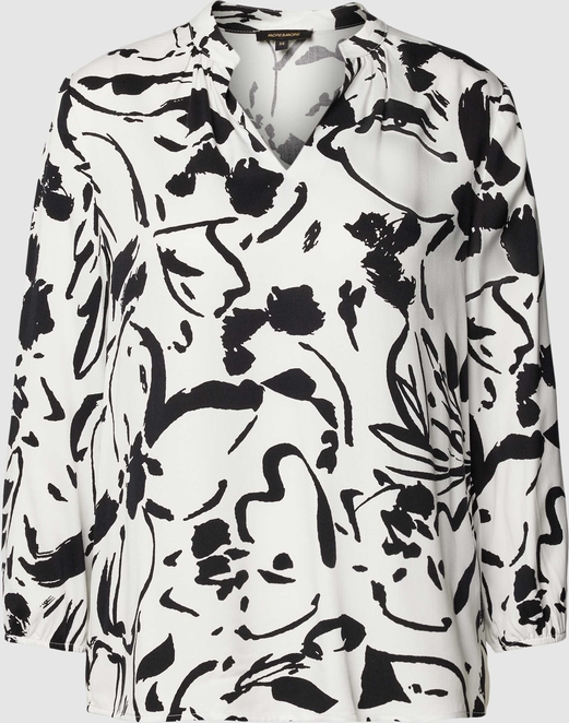 Bluzka More & More z długim rękawem z dekoltem w kształcie litery v w stylu casual
