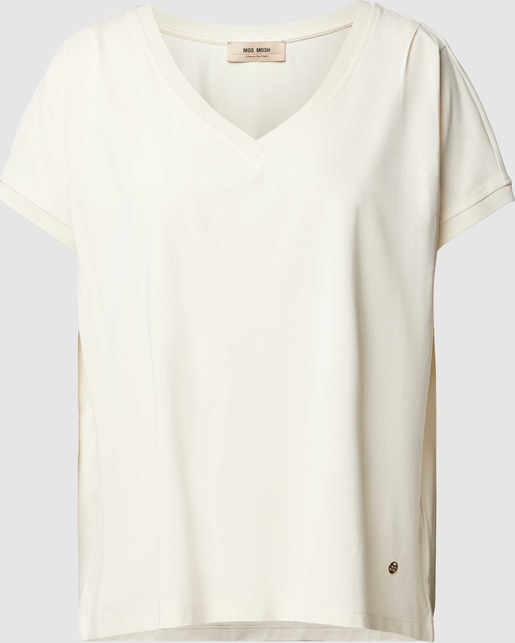 Bluzka Mos Mosh z dekoltem w kształcie litery v z krótkim rękawem w stylu casual