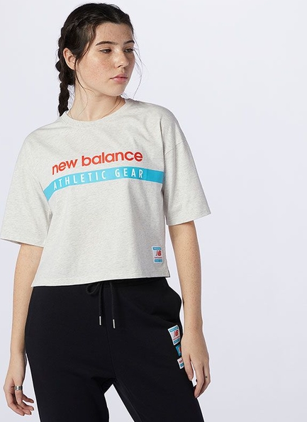 Bluzka New Balance z okrągłym dekoltem z dżerseju w sportowym stylu