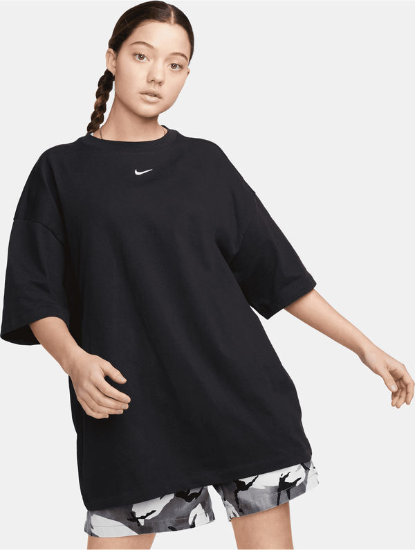 Bluzka Nike w sportowym stylu z okrągłym dekoltem z tkaniny