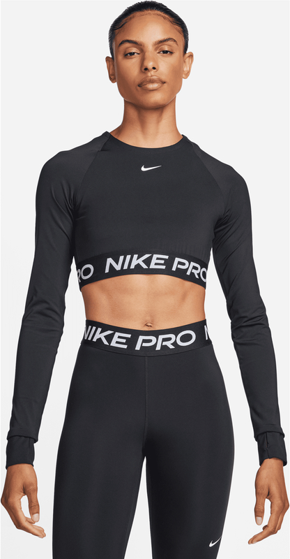 Bluzka Nike z długim rękawem z okrągłym dekoltem z żakardu
