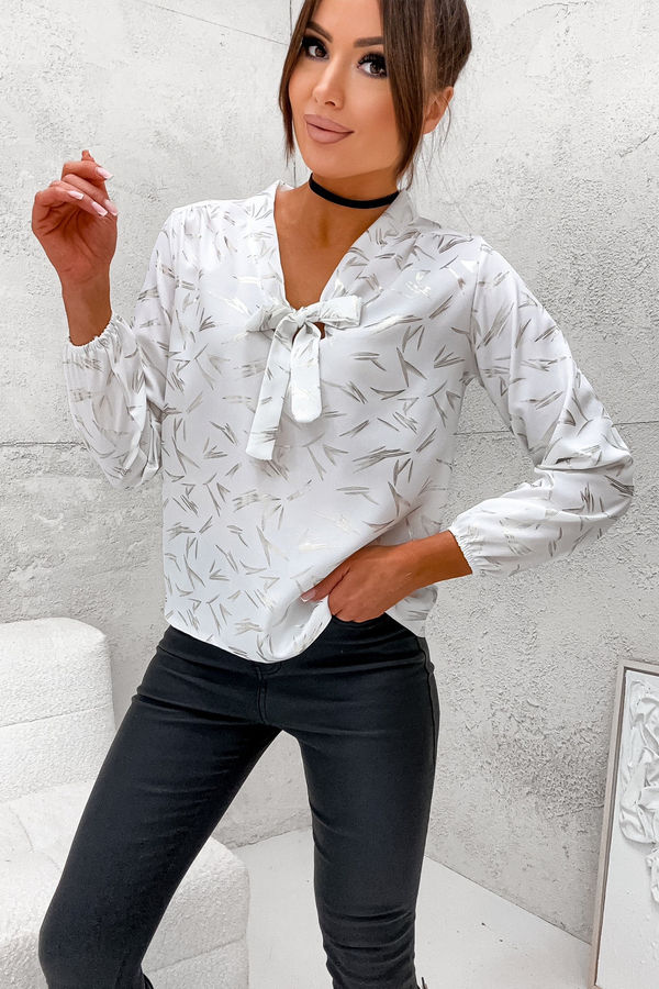 Bluzka Olika z dekoltem w kształcie litery v z długim rękawem