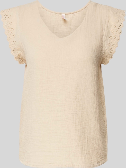 Bluzka Only z dekoltem w kształcie litery v z krótkim rękawem z bawełny
