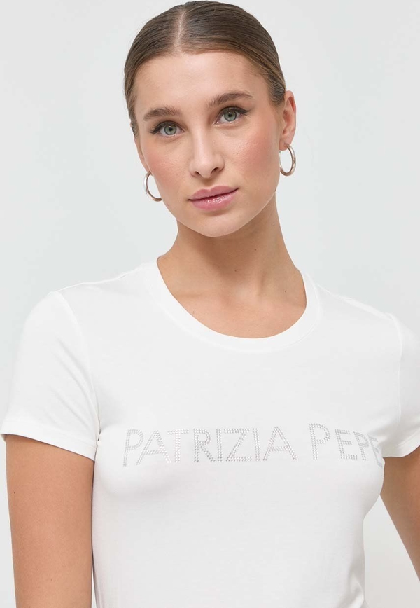Bluzka Patrizia Pepe w młodzieżowym stylu z okrągłym dekoltem