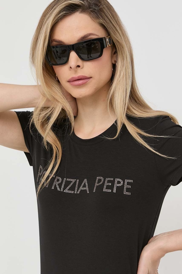Bluzka Patrizia Pepe z krótkim rękawem w młodzieżowym stylu