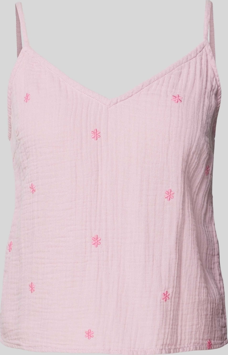 Bluzka Pieces z bawełny z dekoltem w kształcie litery v na ramiączkach