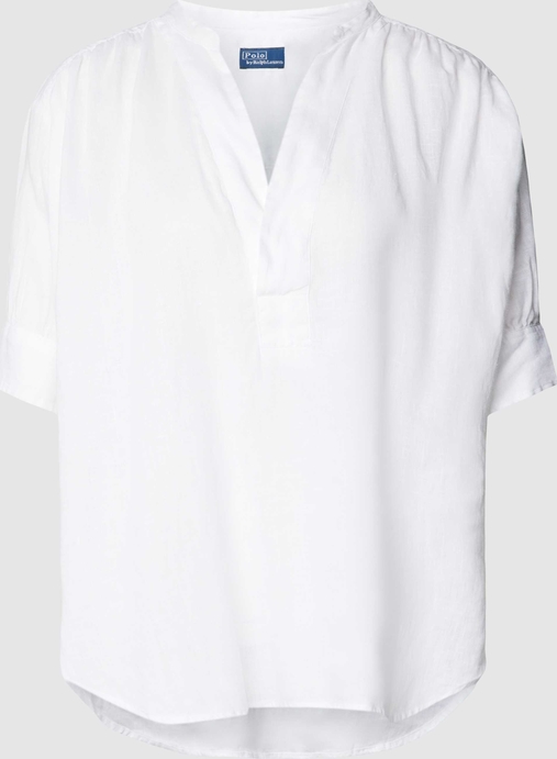 Bluzka POLO RALPH LAUREN w stylu casual z dekoltem w kształcie litery v z lnu