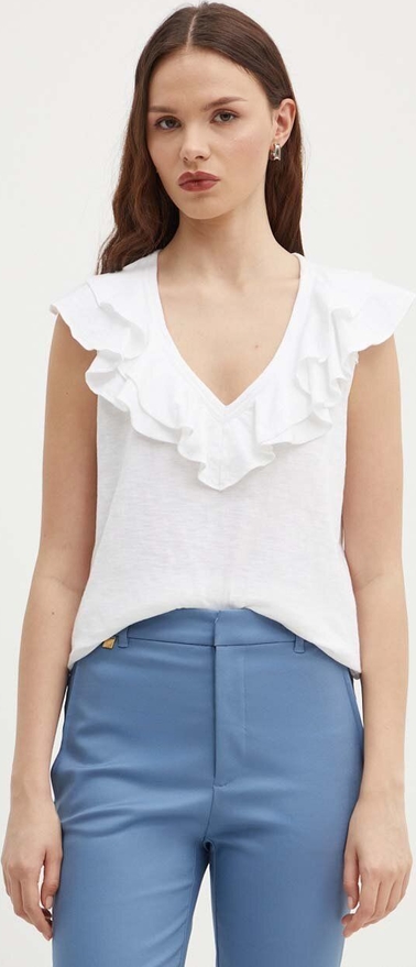 Bluzka Ralph Lauren z dekoltem w kształcie litery v z krótkim rękawem