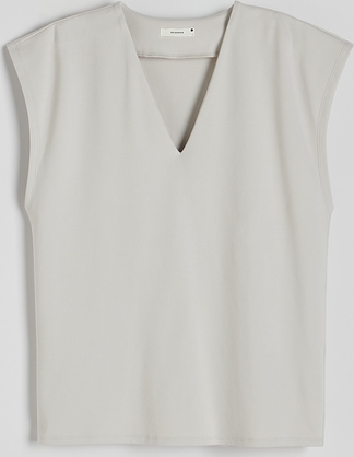Bluzka Reserved w stylu casual z dekoltem w kształcie litery v z krótkim rękawem