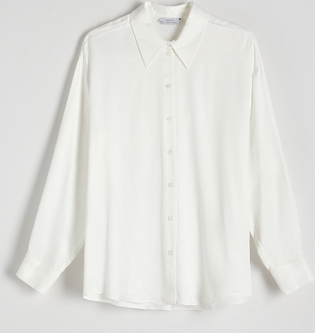 Bluzka Reserved z tkaniny z dekoltem w kształcie litery v w stylu casual