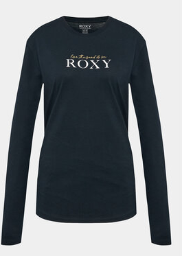 Bluzka Roxy w stylu casual z okrągłym dekoltem z długim rękawem