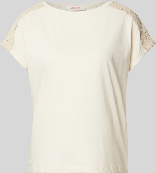 Bluzka S.Oliver z bawełny z krótkim rękawem z okrągłym dekoltem