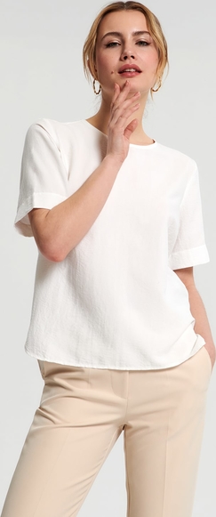 Bluzka Sinsay z krótkim rękawem z okrągłym dekoltem