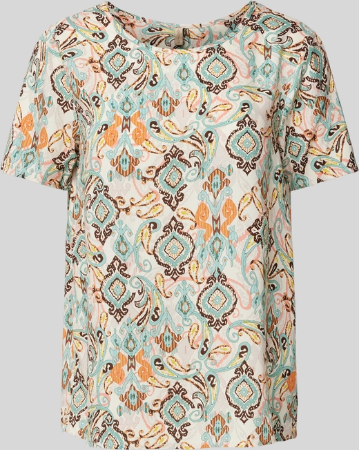 Bluzka Soyaconcept w stylu casual z okrągłym dekoltem z krótkim rękawem
