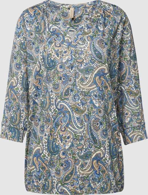 Bluzka Soyaconcept z bawełny z dekoltem w kształcie litery v w stylu casual