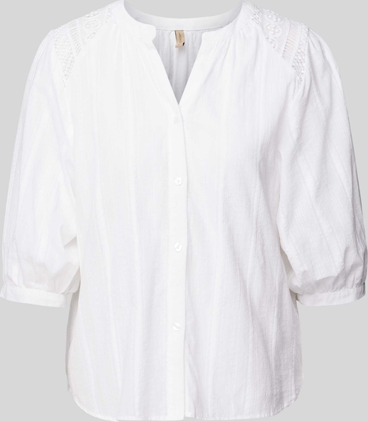 Bluzka Soyaconcept z dekoltem w kształcie litery v z długim rękawem z bawełny