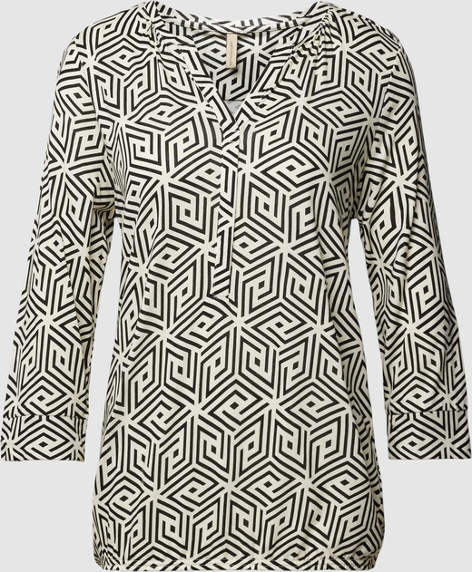 Bluzka Soyaconcept z długim rękawem z dekoltem w kształcie litery v z bawełny