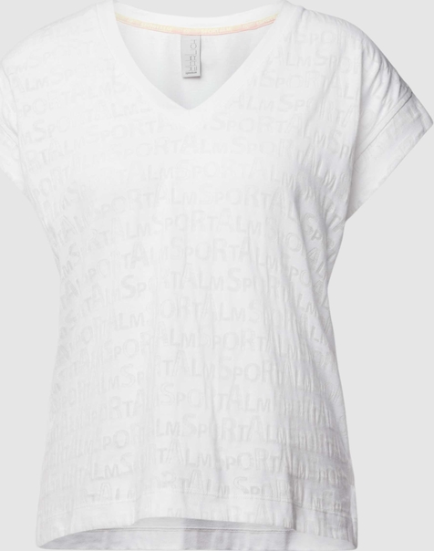 Bluzka Sportalm z bawełny z dekoltem w kształcie litery v