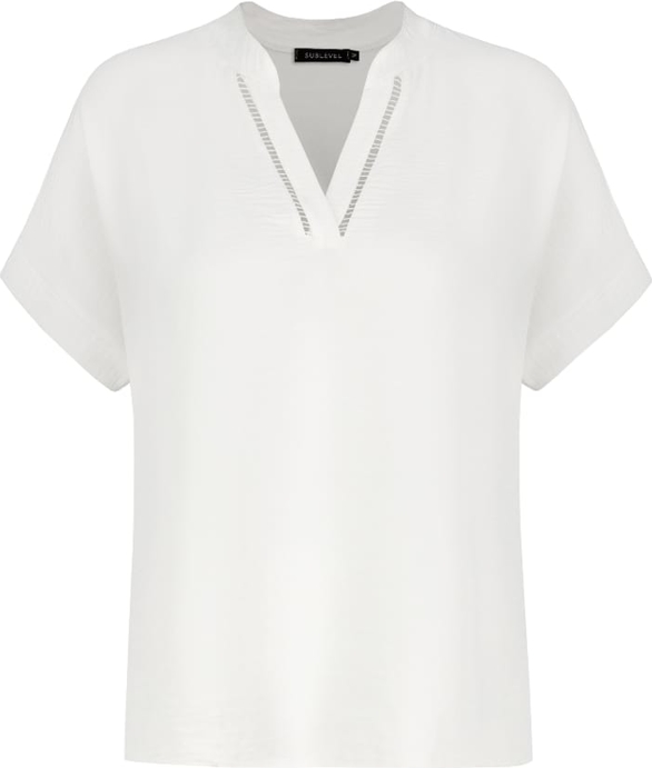 Bluzka SUBLEVEL w stylu casual z dekoltem w kształcie litery v