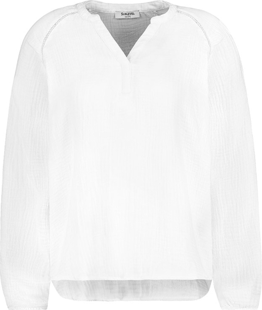Bluzka SUBLEVEL z dekoltem w kształcie litery v z bawełny