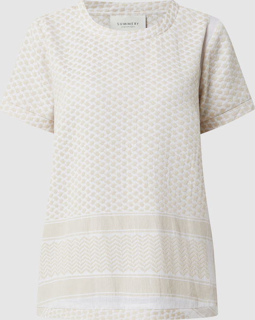 Bluzka Summery Copenhagen z krótkim rękawem z okrągłym dekoltem z bawełny