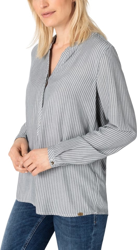 Bluzka Timezone z bawełny z długim rękawem w stylu casual