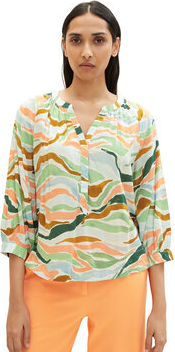 Bluzka Tom Tailor z dekoltem w kształcie litery v w stylu casual