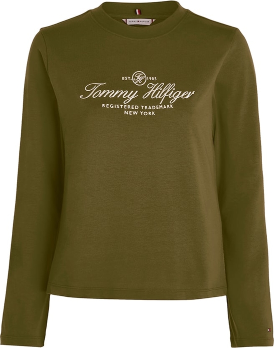 Bluzka Tommy Hilfiger z okrągłym dekoltem z bawełny