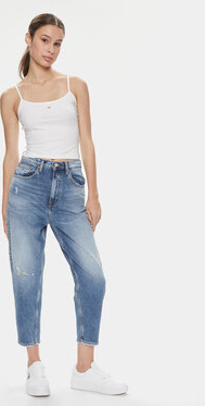 Bluzka Tommy Jeans w stylu casual z okrągłym dekoltem